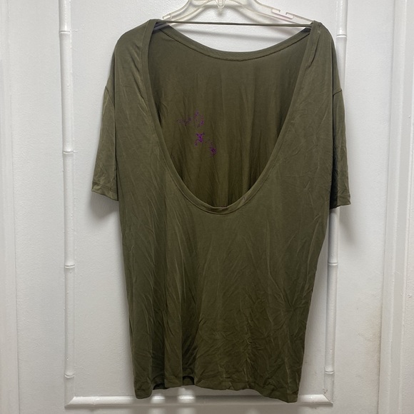 New American Apparel Open Back Shirt Oversized Fit Back Cut Out Drapey Large - Picture 2 of 3